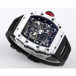 Richard Mille- RM35-01 Americas White NTPT/RU Skeleton Dial on Black Strap BBR RMUL3 Super Clone