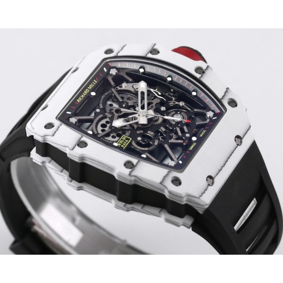Richard Mille- RM35-01 Americas White NTPT/RU Skeleton Dial on Black Strap BBR RMUL3 Super Clone