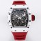 Richard Mille- RM35-01 Americas White NTPT/RU Skeleton Dial on Red Strap BBR RMUL3 Super Clone