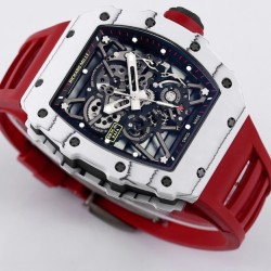 Richard Mille- RM35-01 Americas White NTPT/RU Skeleton Dial on Red Strap BBR RMUL3 Super Clone