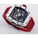 Richard Mille- RM35-01 Americas White NTPT/RU Skeleton Dial on Red Strap BBR RMUL3 Super Clone