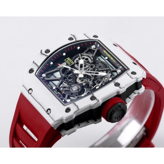 Richard Mille- RM35-01 Americas White NTPT/RU Skeleton Dial on Red Strap BBR RMUL3 Super Clone