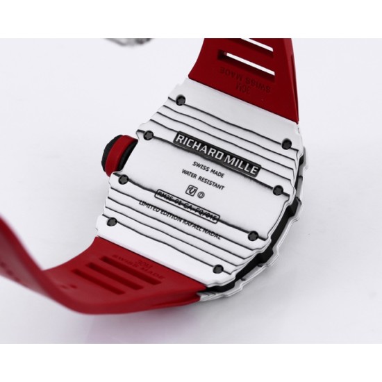 Richard Mille- RM35-01 Americas White NTPT/RU Skeleton Dial on Red Strap BBR RMUL3 Super Clone