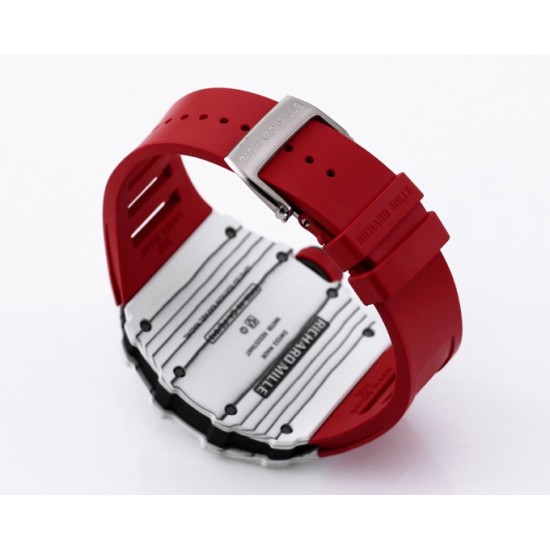 Richard Mille- RM35-01 Americas White NTPT/RU Skeleton Dial on Red Strap BBR RMUL3 Super Clone