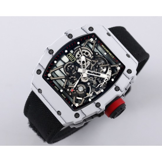 Richard Mille- RM35-01 Americas White NTPT/RU Skeleton Dial on Black Nylon Strap BBR RMUL3 Super Clone