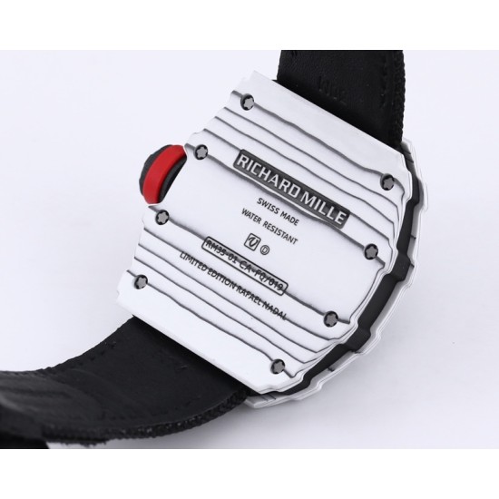 Richard Mille- RM35-01 Americas White NTPT/RU Skeleton Dial on Black Nylon Strap BBR RMUL3 Super Clone