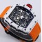 Richard Mille- RM35-01 Americas White NTPT/RU Skeleton Dial on Orange Nylon Strap BBR RMUL3 Super Clone