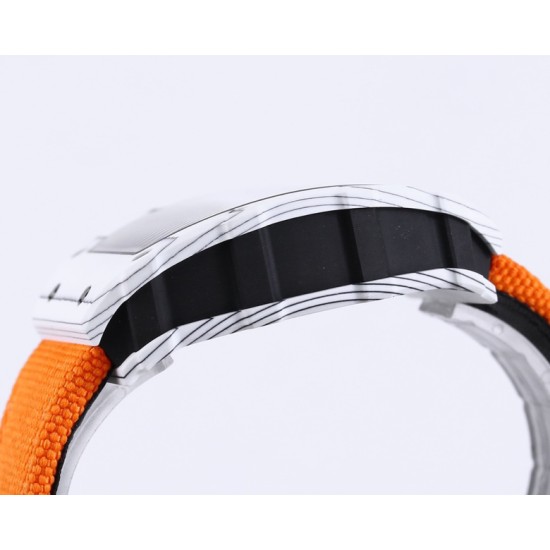 Richard Mille- RM35-01 Americas White NTPT/RU Skeleton Dial on Orange Nylon Strap BBR RMUL3 Super Clone