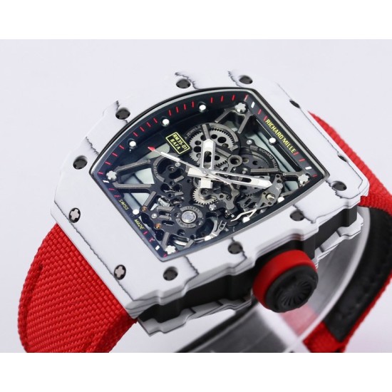 Richard Mille- RM35-01 Americas White NTPT/RU Skeleton Dial on Red Nylon Strap BBR RMUL3 Super Clone