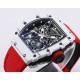 Richard Mille- RM35-01 Americas White NTPT/RU Skeleton Dial on Red Nylon Strap BBR RMUL3 Super Clone