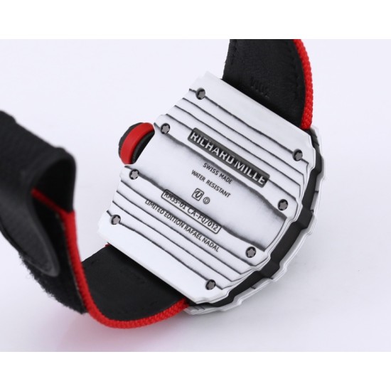 Richard Mille- RM35-01 Americas White NTPT/RU Skeleton Dial on Red Nylon Strap BBR RMUL3 Super Clone