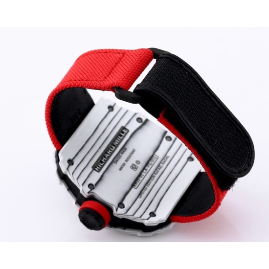 Richard Mille- RM35-01 Americas White NTPT/RU Skeleton Dial on Red Nylon Strap BBR RMUL3 Super Clone
