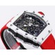 Richard Mille- RM35-01 Americas White NTPT/RU Skeleton Dial on Red Nylon Strap BBR RMUL3 Super Clone