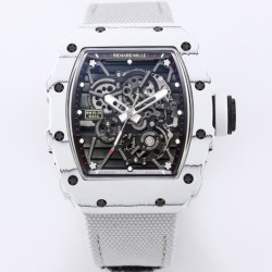 Richard Mille- RM35-01 Americas White NTPT/RU Skeleton Dial On White Nylon Strap BBR RMUL3 Super Clone