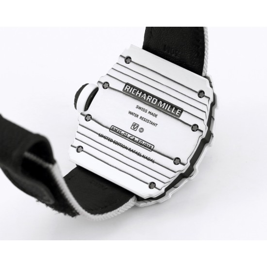 Richard Mille- RM35-01 Americas White NTPT/RU Skeleton Dial On White Nylon Strap BBR RMUL3 Super Clone