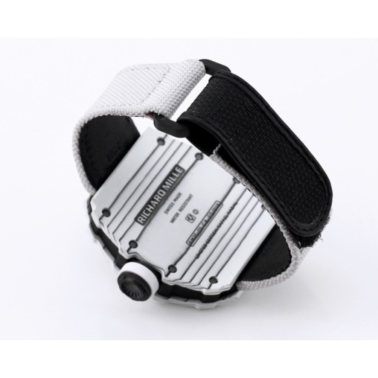 Richard Mille- RM35-01 Americas White NTPT/RU Skeleton Dial On White Nylon Strap BBR RMUL3 Super Clone