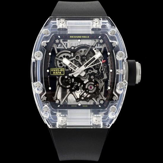 Richard Mille - RM35-01 Transparent Skeleton Dial With Black Rubber Strap Sonic RMUL2 Super Clone