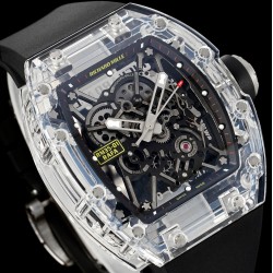 Richard Mille - RM35-01 Transparent Skeleton Dial With Black Rubber Strap Sonic RMUL2 Super Clone