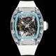 Richard Mille - RM35-01 Transparent Skeleton Dial With White Rubber Strap Sonic RMUL2 Super Clone