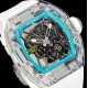 Richard Mille - RM35-01 Transparent Skeleton Dial With White Rubber Strap Sonic RMUL2 Super Clone