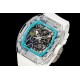 Richard Mille - RM35-01 Transparent Skeleton Dial With White Rubber Strap Sonic RMUL2 Super Clone