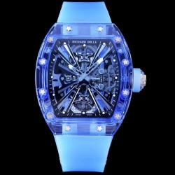 Richard Mille- RM12-01 Tourbillon Transparent Skeleton Dail With Blue Rubber Strap RMF