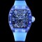 Richard Mille- RM12-01 Tourbillon Transparent Skeleton Dail With Blue Rubber Strap RMF