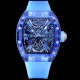 Richard Mille- RM12-01 Tourbillon Transparent Skeleton Dail With Blue Rubber Strap RMF