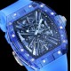 Richard Mille- RM12-01 Tourbillon Transparent Skeleton Dail With Blue Rubber Strap RMF