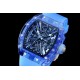 Richard Mille- RM12-01 Tourbillon Transparent Skeleton Dail With Blue Rubber Strap RMF