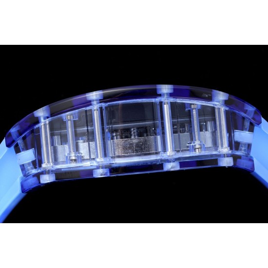 Richard Mille- RM12-01 Tourbillon Transparent Skeleton Dail With Blue Rubber Strap RMF