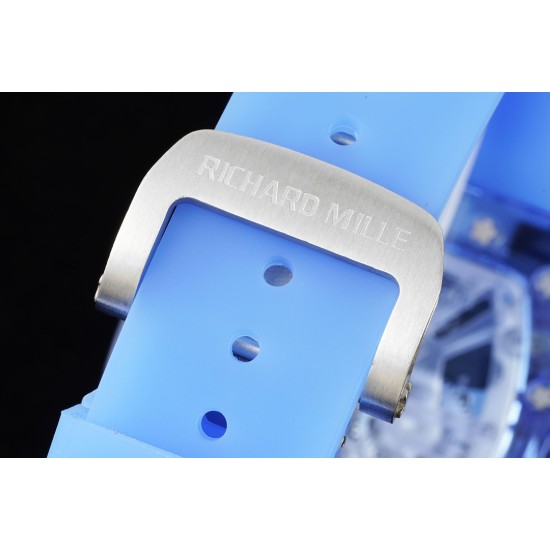 Richard Mille- RM12-01 Tourbillon Transparent Skeleton Dail With Blue Rubber Strap RMF