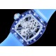 Richard Mille- RM12-01 Tourbillon Transparent Skeleton Dail With Blue Rubber Strap RMF