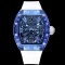 Richard Mille- RM12-01 Tourbillon Transparent Skeleton Dail With White Rubber Strap RMF