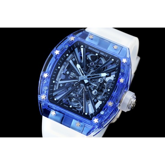 Richard Mille- RM12-01 Tourbillon Transparent Skeleton Dail With White Rubber Strap RMF