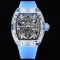 Richard Mille- RM12-01 Tourbillon Transparent Skeleton Dail With Blue Rubber Strap RMF