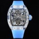 Richard Mille- RM12-01 Tourbillon Transparent Skeleton Dail With Blue Rubber Strap RMF