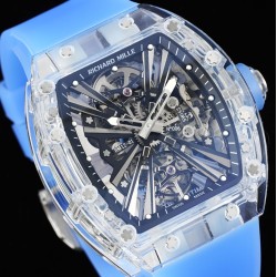 Richard Mille- RM12-01 Tourbillon Transparent Skeleton Dail With Blue Rubber Strap RMF