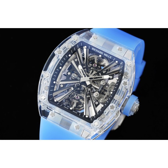 Richard Mille- RM12-01 Tourbillon Transparent Skeleton Dail With Blue Rubber Strap RMF