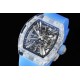 Richard Mille- RM12-01 Tourbillon Transparent Skeleton Dail With Blue Rubber Strap RMF