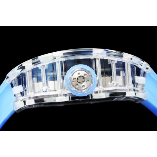Richard Mille- RM12-01 Tourbillon Transparent Skeleton Dail With Blue Rubber Strap RMF