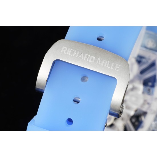 Richard Mille- RM12-01 Tourbillon Transparent Skeleton Dail With Blue Rubber Strap RMF