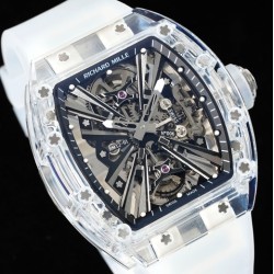 Richard Mille- RM12-01 Tourbillon Transparent Skeleton Dail With White Rubber Strap RMF