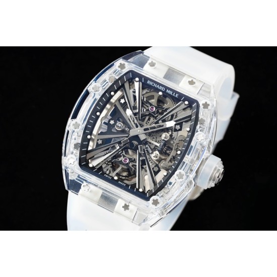 Richard Mille- RM12-01 Tourbillon Transparent Skeleton Dail With White Rubber Strap RMF