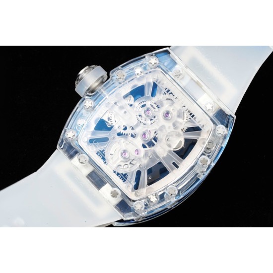 Richard Mille- RM12-01 Tourbillon Transparent Skeleton Dail With White Rubber Strap RMF