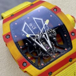 Richard Mille-RM27-03 Limited Edition Rafael Nadal 43mm Yellow FC/NY Blk/Blk BBR Tourbillon