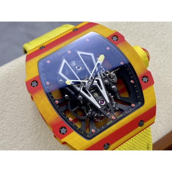 Richard Mille-RM27-03 Limited Edition Rafael Nadal 43mm Yellow FC/NY Blk/Blk BBR Tourbillon
