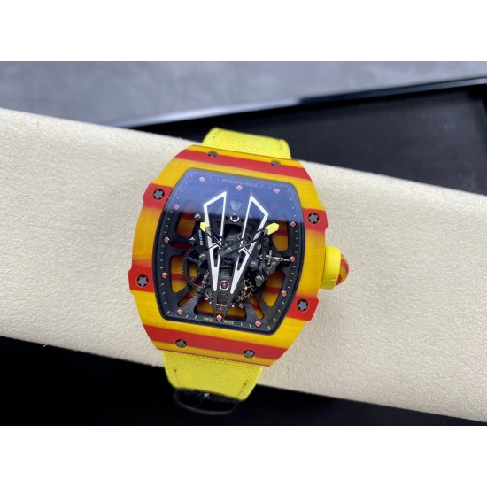 Richard Mille-RM27-03 Limited Edition Rafael Nadal 43mm Yellow FC/NY Blk/Blk BBR Tourbillon
