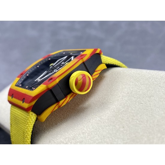 Richard Mille-RM27-03 Limited Edition Rafael Nadal 43mm Yellow FC/NY Blk/Blk BBR Tourbillon