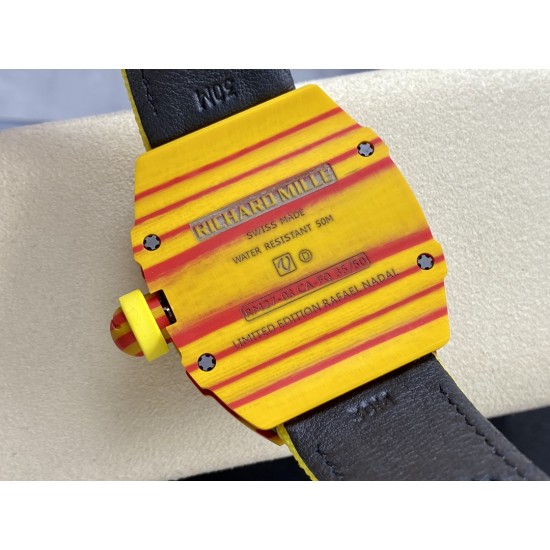 Richard Mille-RM27-03 Limited Edition Rafael Nadal 43mm Yellow FC/NY Blk/Blk BBR Tourbillon